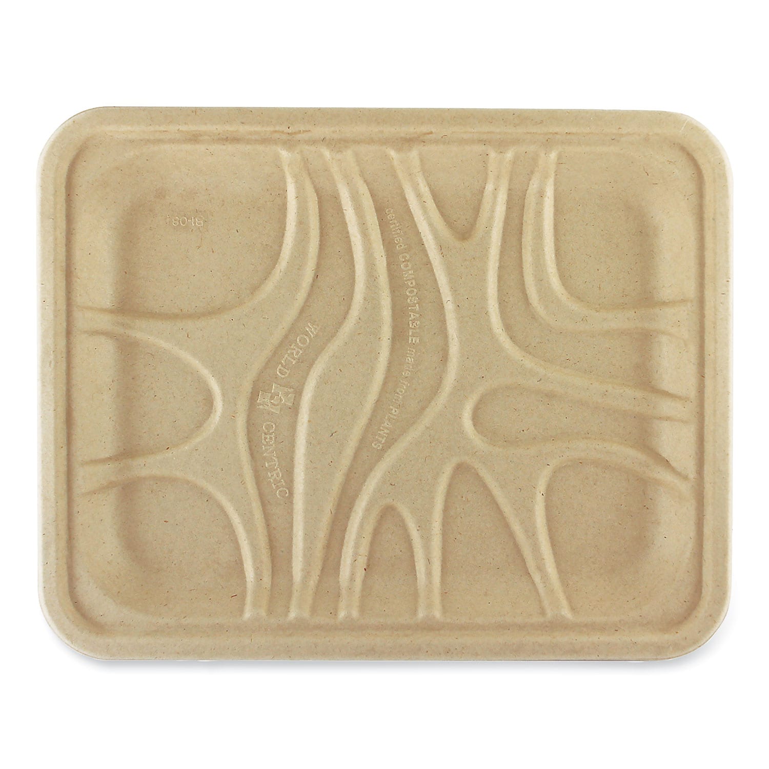 World Centric Plant-Based Fiber Carryout Tray, Natural, 500/Carton (TR-SC-4S-LFS)