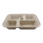World Centric Plant-Based Fiber 5-Compartment Bento Box Carryout Container, Natural, 300/Carton (TR-SC-BB-LFS)