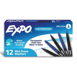 EXPO Wet Erase Marker, Bullet Tip, Blue, 12/Pack (16003A)