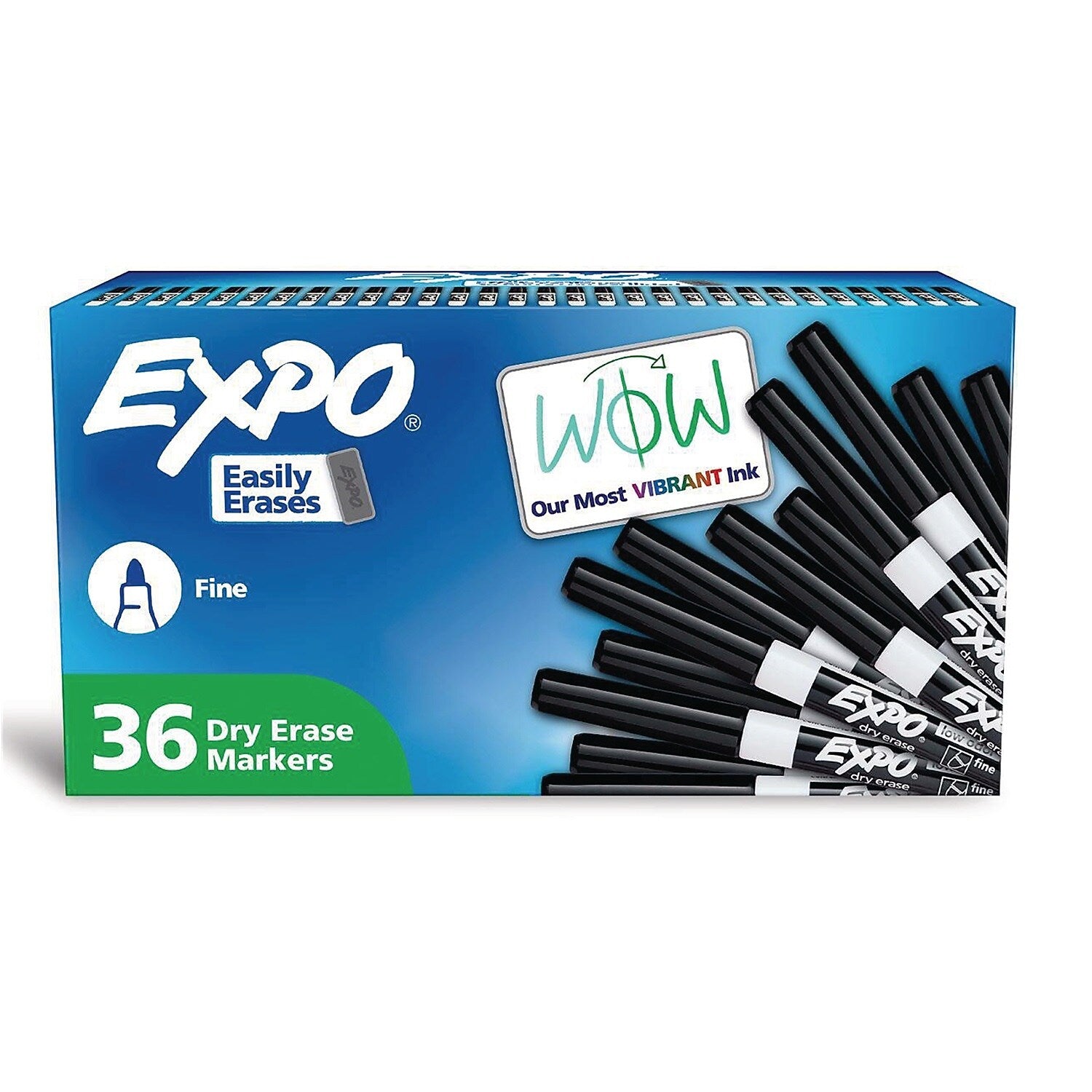 EXPO Dry Erase Markers, Bullet Tip, Black, 36/Box (1921062A)