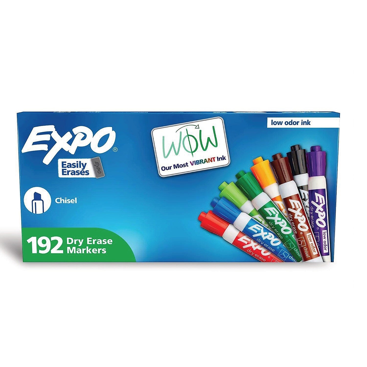 EXPO Tank Dry Erase Markers, Chisel Tip, Assorted Colors, 192/Pack (2003995A)