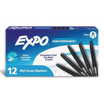 EXPO Wet Erase Marker, Bullet Tip, Black, 12/Pack (2211316)