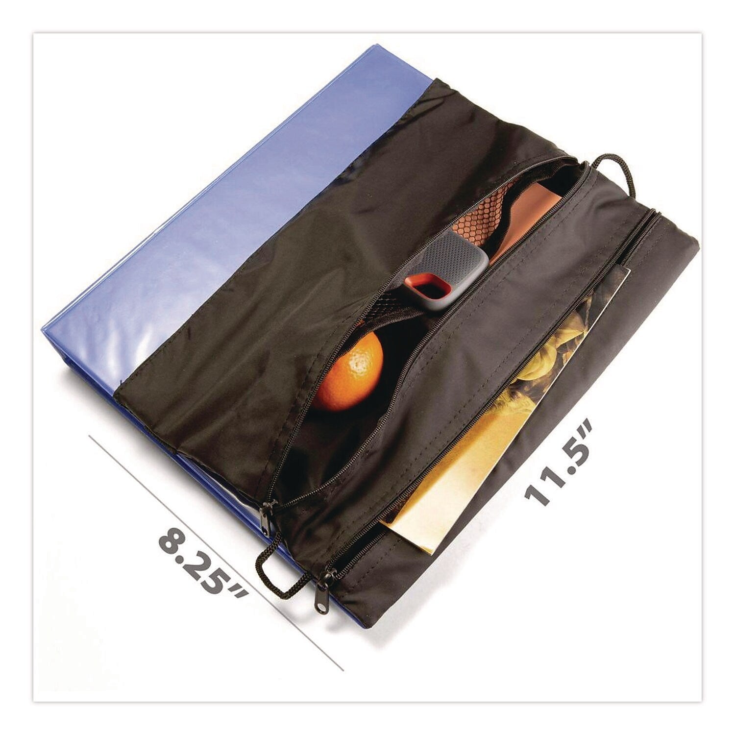 Officemate Strap-n-Sack Pouch for Binders, Black (31870)