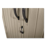 Rubbermaid Vertical Storage Shed, 53 cu. ft., 2.5' x 4' x 7', Sandstone/Faint Maple (FG5L3000SDONX)