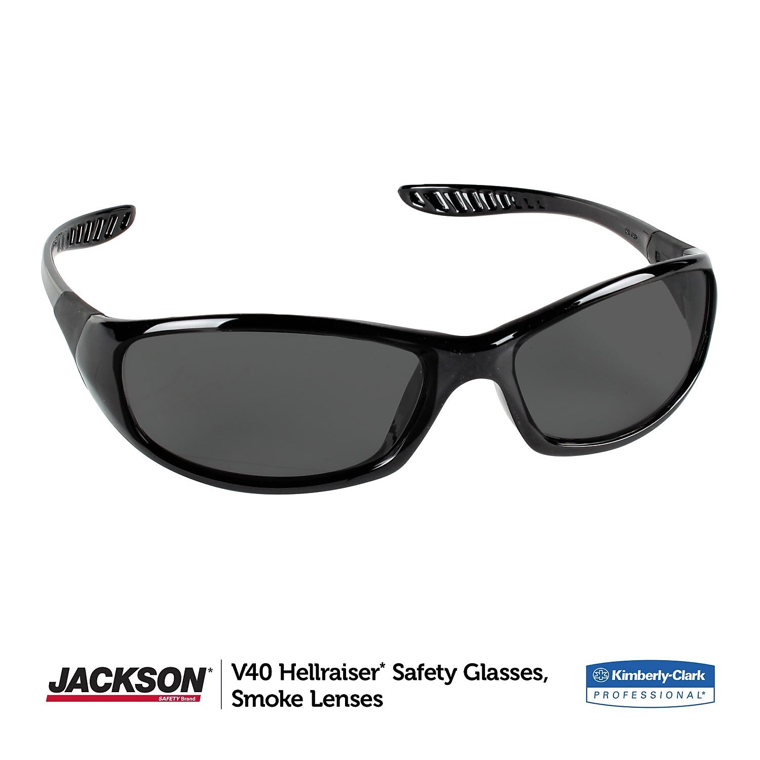 KleenGuard V40 HellRaiser Safety Glasses, Wraparound, Smoke Lens (25714)