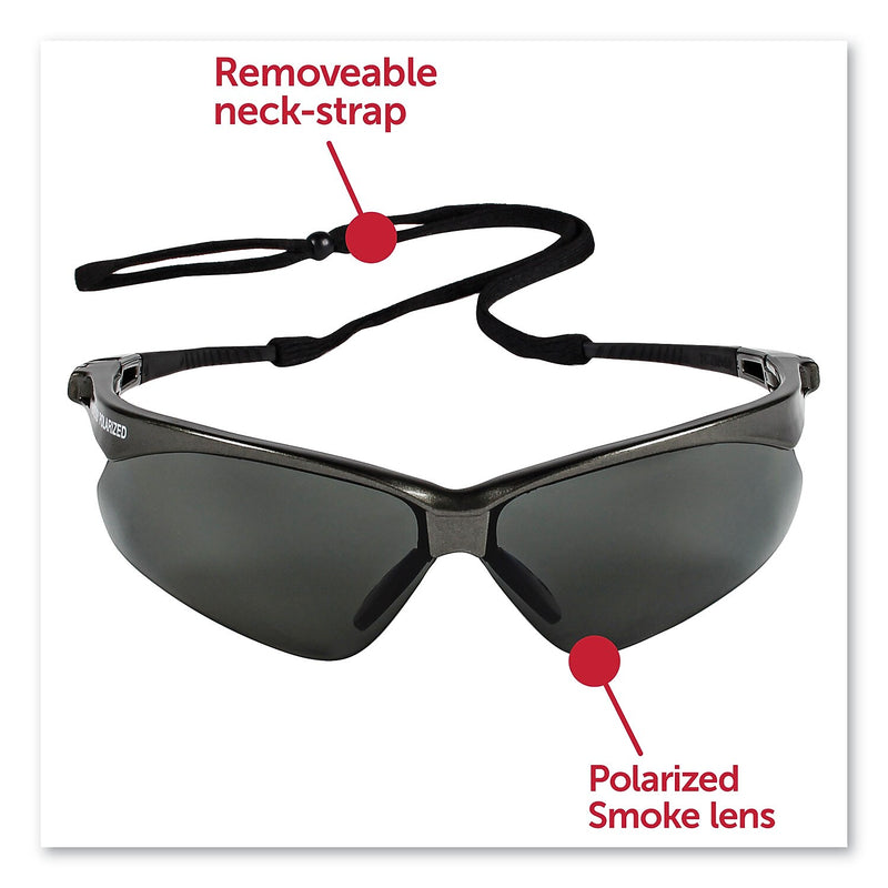 KleenGuard Nemesis Anti-Fog Safety Glasses, Wraparound, Smoke Lens, 12/Box (KCC28635)