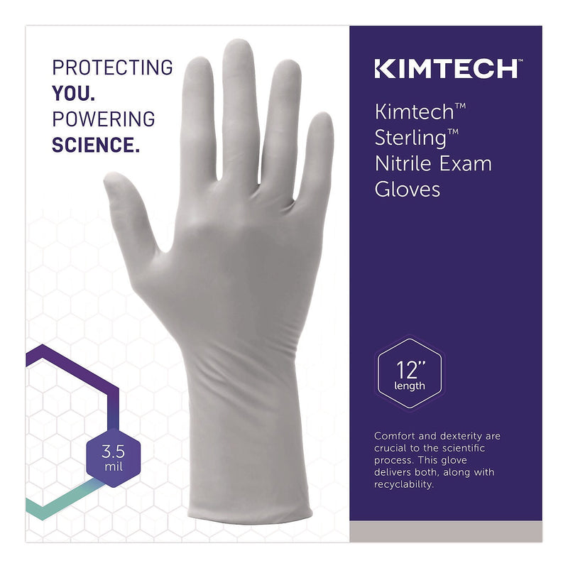 Kimtech STERLING Powder Free Nitrile Exam Gloves, Latex Free, Large, Sterling, 1000/Carton (53140)