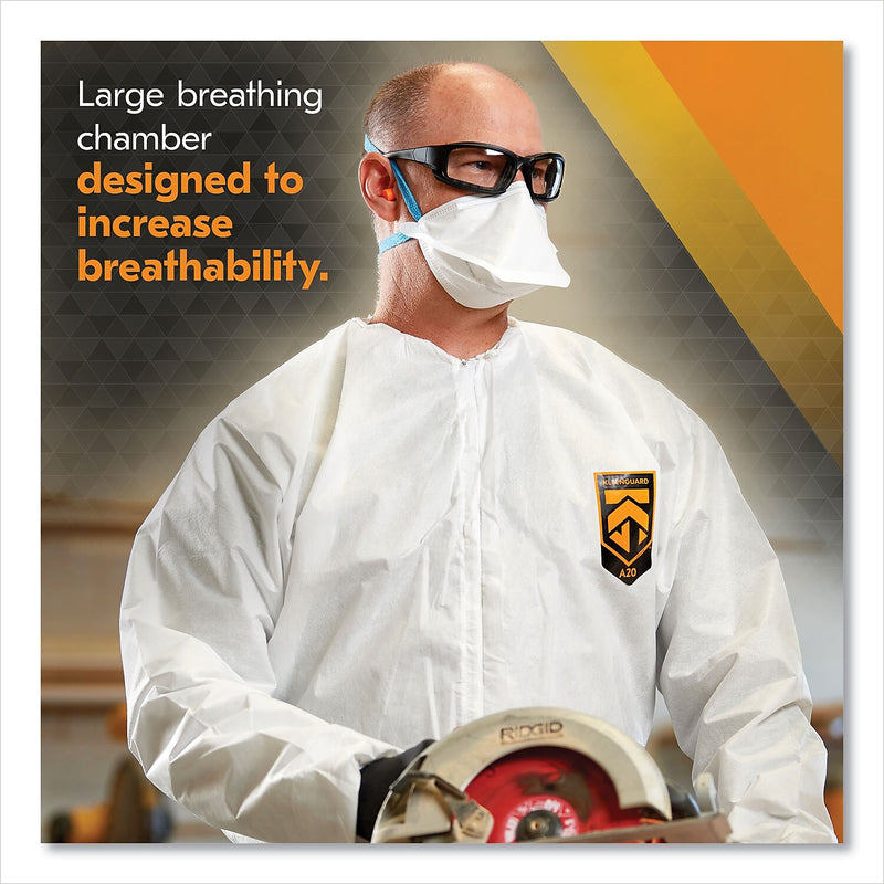 KleenGuard Disposable N95 Respirator, One Size, White, 20/Box (53899)