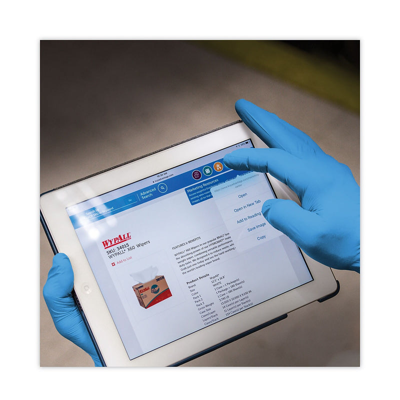 KleenGuard G10 2PRO Powder Free Nitrile Industrial Gloves, Latex Free, Large, Blue, 100/Box (54423)