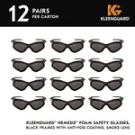 KleenGuard V30 Nemesis Foam Anti-Fog Safety Glasses, Over the Glasses/Wraparound, Smoke Lens, 12/Carton (65336)