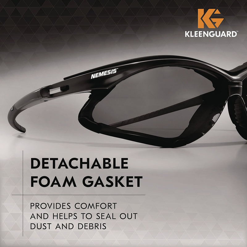 KleenGuard V30 Nemesis Foam Anti-Fog Safety Glasses, Over the Glasses/Wraparound, Smoke Lens, 12/Carton (65336)