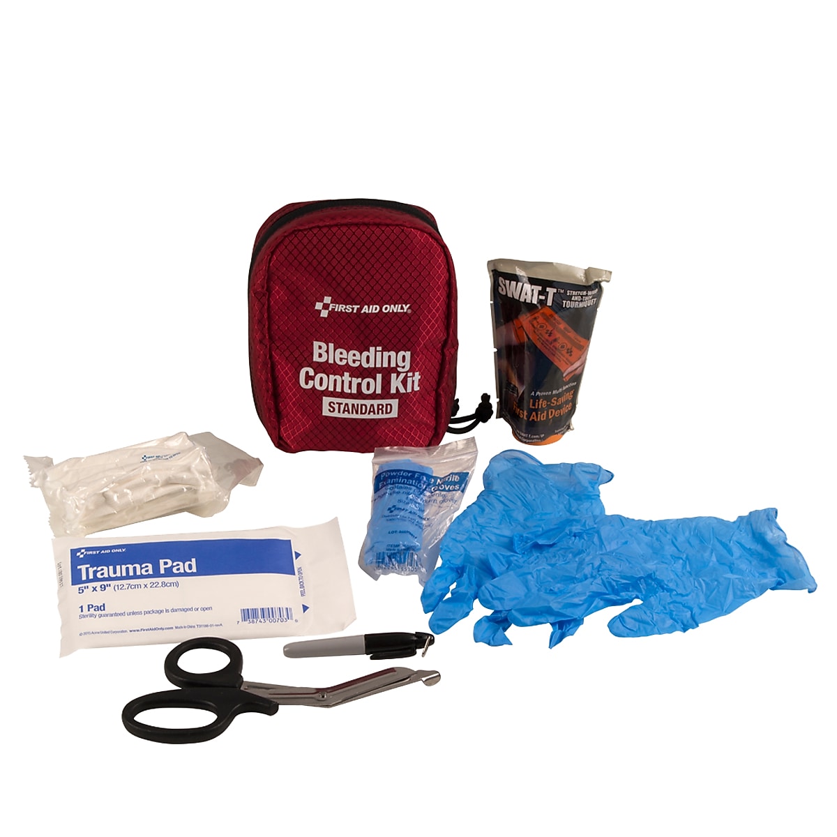 First Aid Only Right Response Bleeding Control Kit, Limb & Torso Wounds, 14 Pieces (91059)
