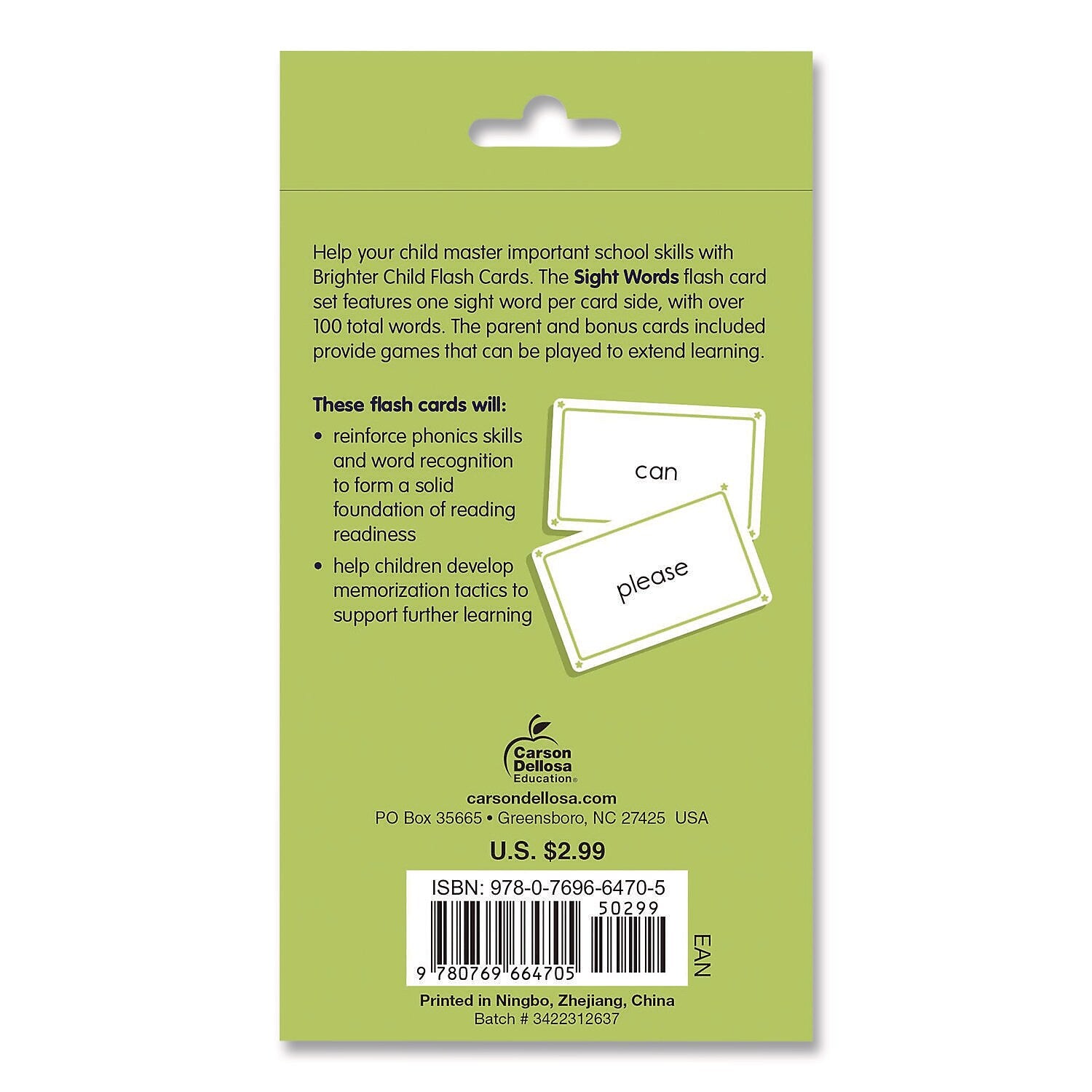 Carson-Dellosa Education Sight Words Flash Cards (0769664709)
