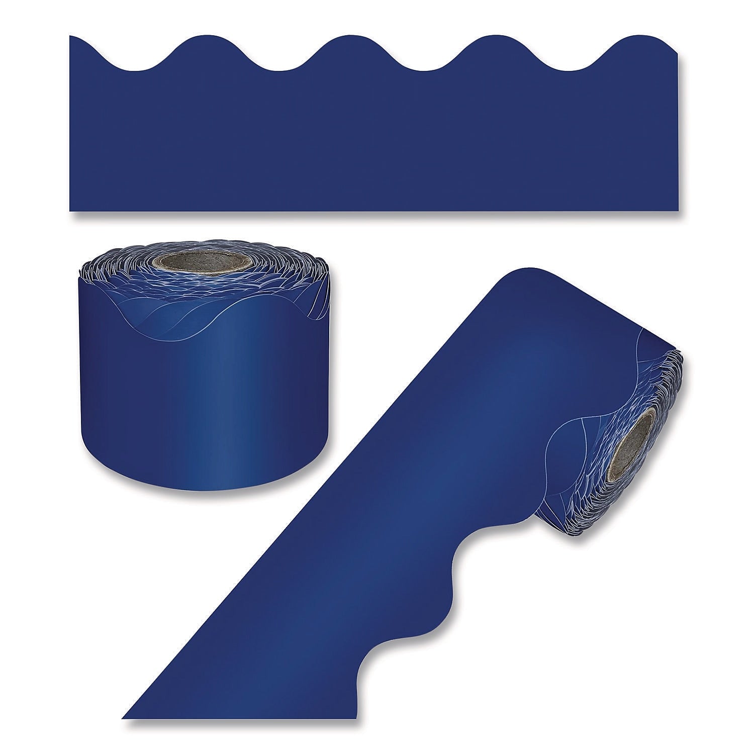 Carson-Dellosa Education Rolled Scalloped Border, 2.25" x 65 Ft., Navy (108469)