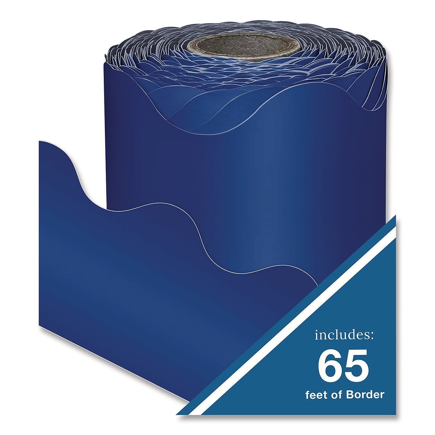Carson-Dellosa Education Rolled Scalloped Border, 2.25" x 65 Ft., Navy (108469)