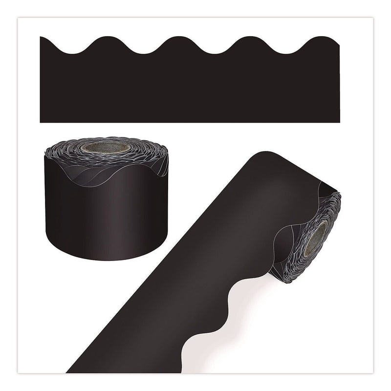 Carson-Dellosa Education Rolled Scalloped Border, 2.25" x 65 Ft., Black (108472)