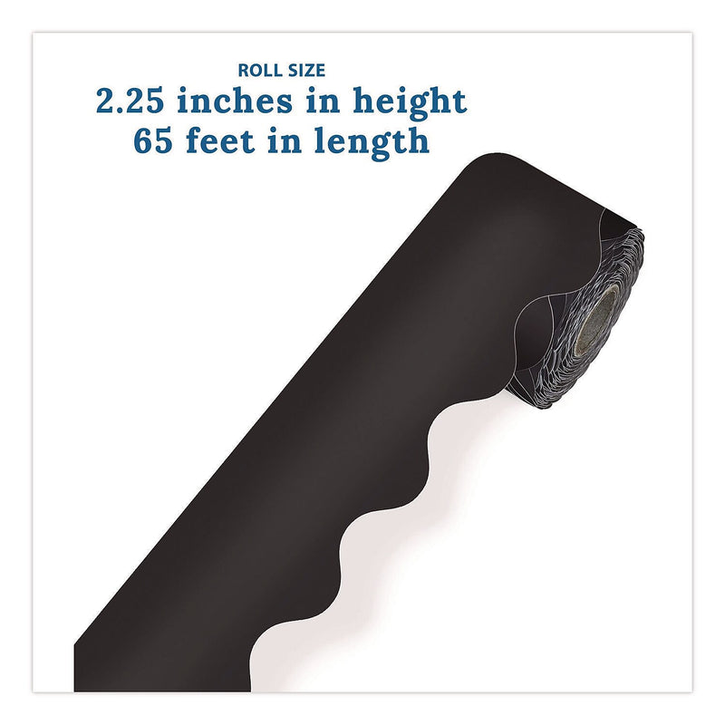 Carson-Dellosa Education Rolled Scalloped Border, 2.25" x 65 Ft., Black (108472)