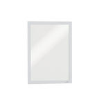 Durable Infoframe DURAFRAME Sign Holder, 8.5" x 11", Wall Mounted, White, Plastic, 2/Pack (476802)