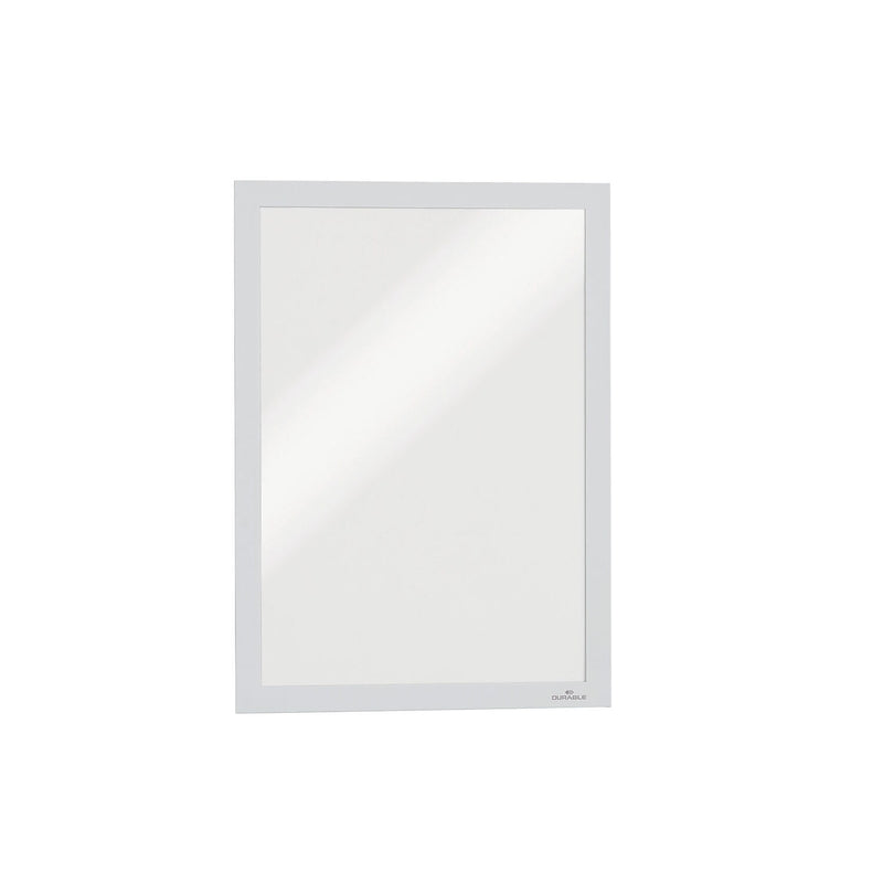 Durable Infoframe DURAFRAME Sign Holder, 8.5" x 11", Wall Mounted, White, Plastic, 2/Pack (476802)