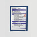 Durable Infoframe DURAFRAME Sign Holder, 8.5" x 11", Wall Mounted, Dark Blue, Plastic, 2/Pack (476807)