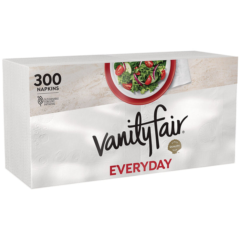 Vanity Fair Everyday Napkin, 2-Ply, White, 300/Pack (35503/26)