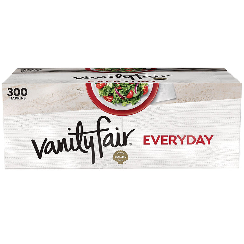 Vanity Fair Everyday Napkin, 2-Ply, White, 300/Pack (35503/26)