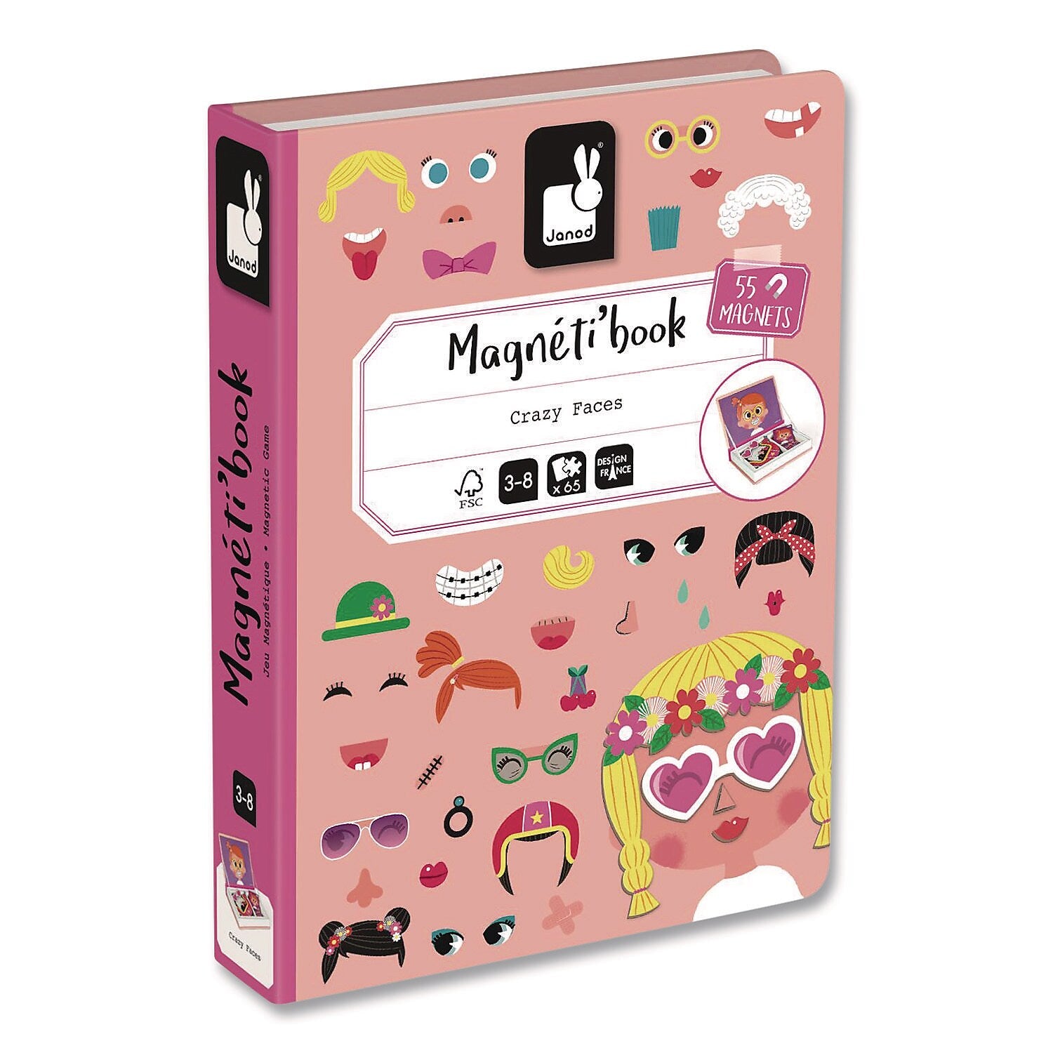 Janod Magneti'books Girl's Crazy Faces Puzzle Book (J02717)