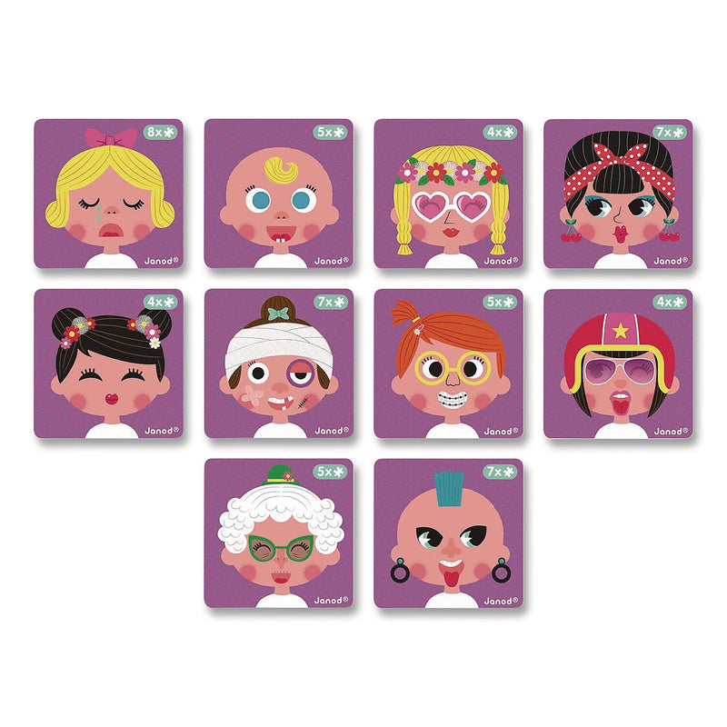 Janod Magneti'books Girl's Crazy Faces Puzzle Book (J02717)