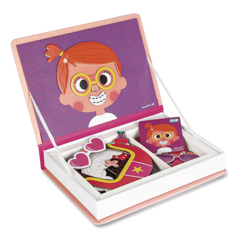 Janod Magneti'books Girl's Crazy Faces Puzzle Book (J02717)