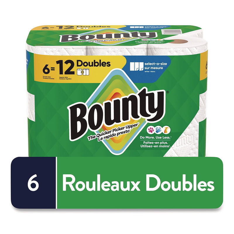 Bounty Select-a-Size Double Paper Towels, 2-Ply, 75 Sheets/Roll, 6 Rolls/Carton (80799709)