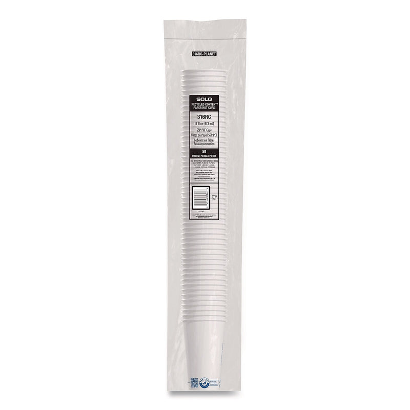 SOLO ProPlanet Paper Hot Cups, 16 oz., White/Blue, 1000/Carton (316RC-PLANET)