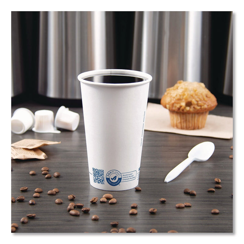 SOLO ProPlanet Paper Hot Cups, 16 oz., White/Blue, 1000/Carton (316RC-PLANET)