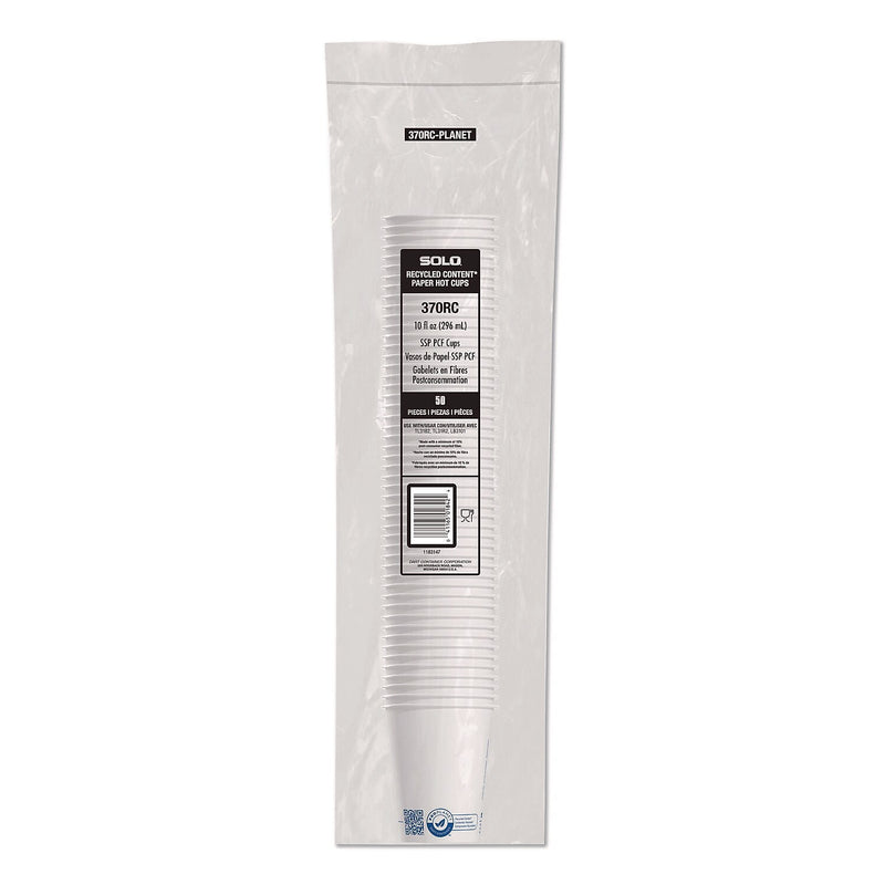 SOLO ProPlanet Paper Hot Cups, 10 oz., White/Blue, 1000/Carton (370RC-PLANET)