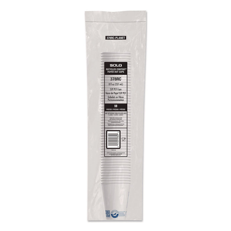 SOLO ProPlanet Paper Hot Cups, 8 oz., White/Blue, 1000/Carton (378RC-PLANET)