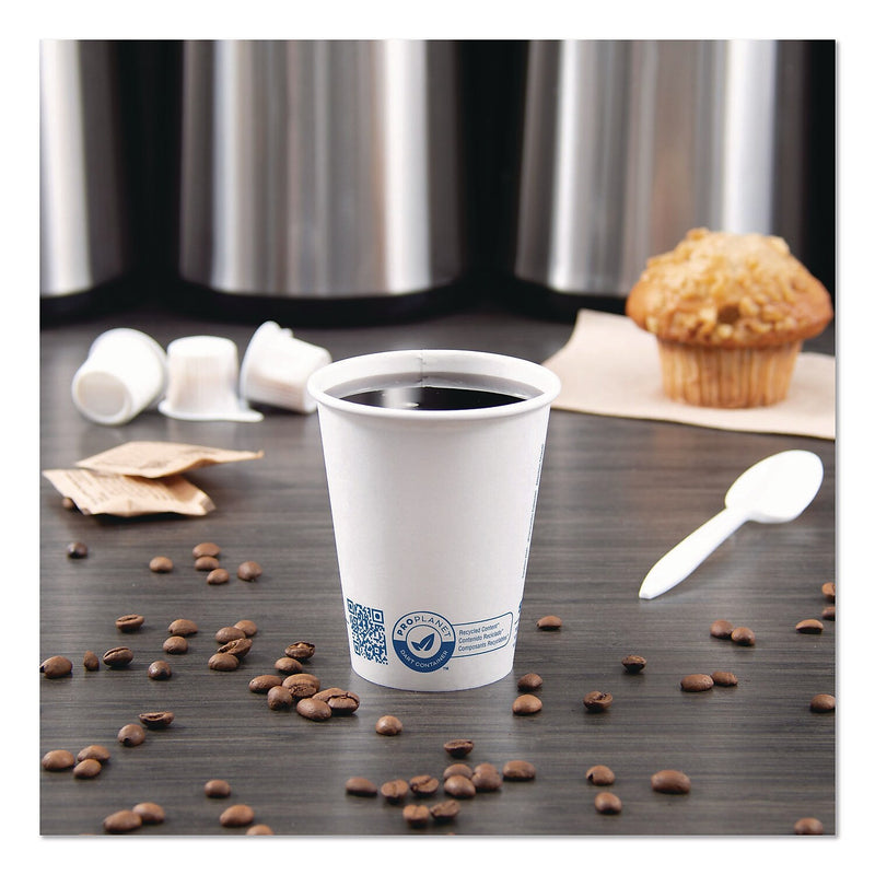SOLO ProPlanet Paper Hot Cups, 8 oz., White/Blue, 1000/Carton (378RC-PLANET)