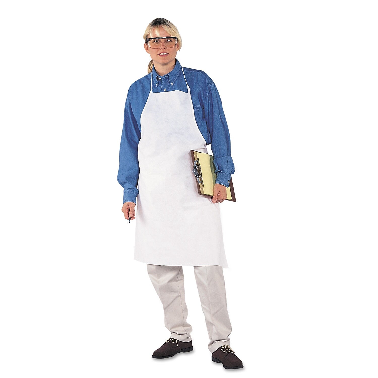 KleenGuard A40 Apron, Liquid & Particle Protection, Film Laminate, 28" x 40", White, 100/Carton (KCC 44481)