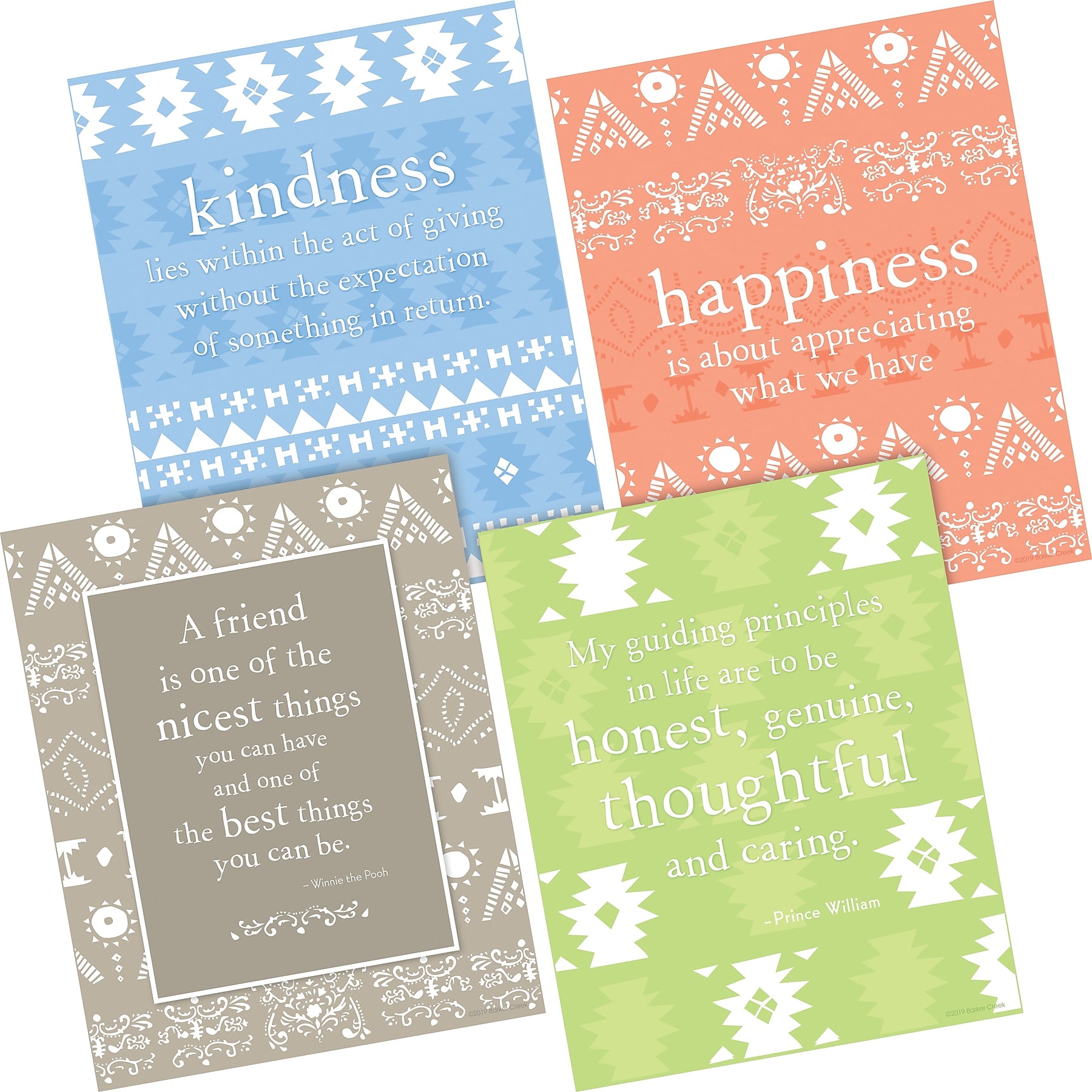 Barker Creek Thoughtfulness Art Print Set, 8" x 10", Multi-Design, 4 per set (BC3105)