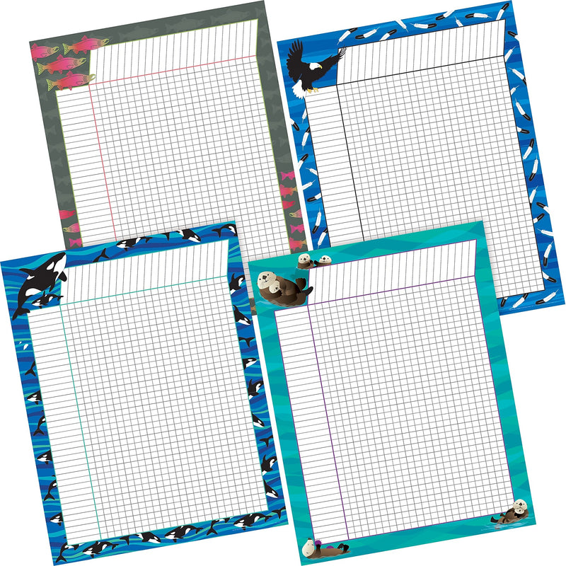 Barker Creek Sea & Sky Incentive Chart Set, 17" x 22", Multicolored, 4/Set (500)