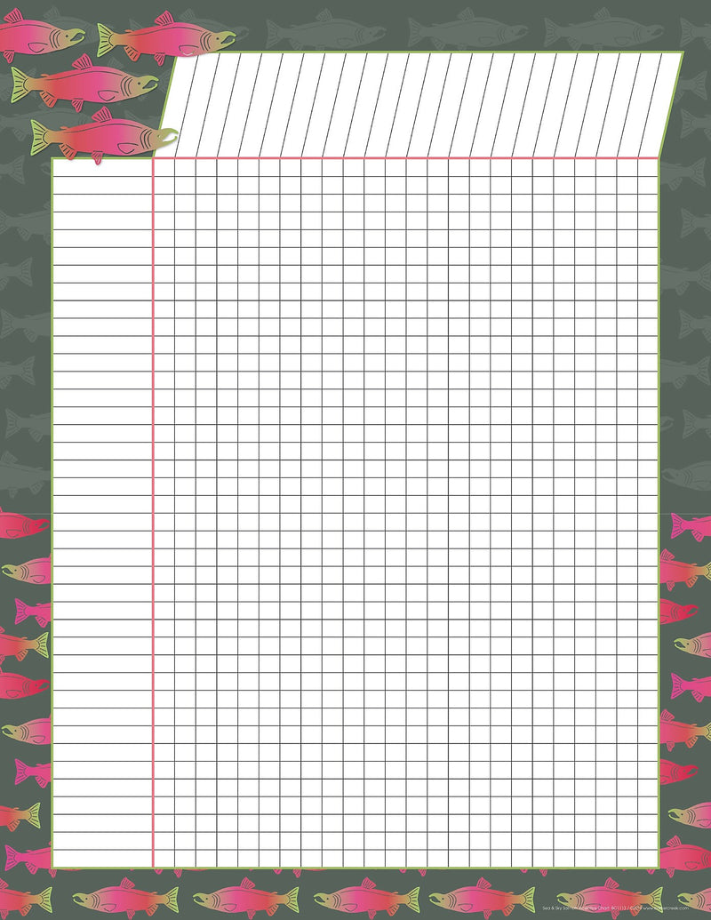 Barker Creek Sea & Sky Incentive Chart Set, 17" x 22", Multicolored, 4/Set (500)