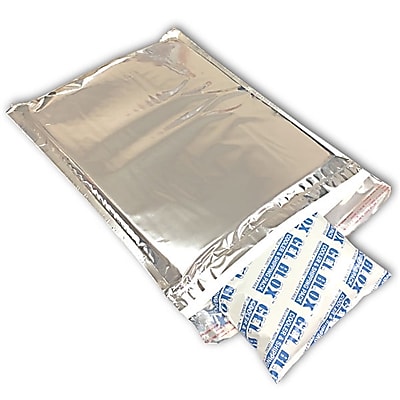 Nortech Labs Kodiak Pack Insulated Metalized Envelopes, 12" x 16", Silver, 25/Box (KP121625)