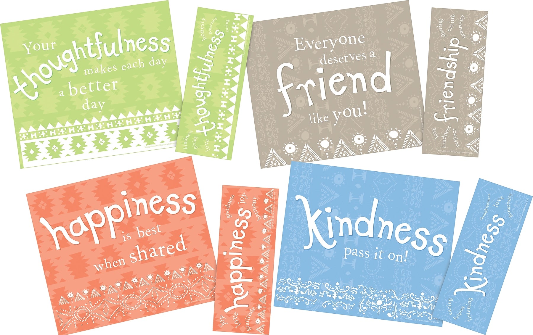 Barker Creek Celebrate Thoughtfulness Recognition Awards & Bookmarks Set, 8.5 x 5.5”, Multicolored, 120/Set (BC3866)