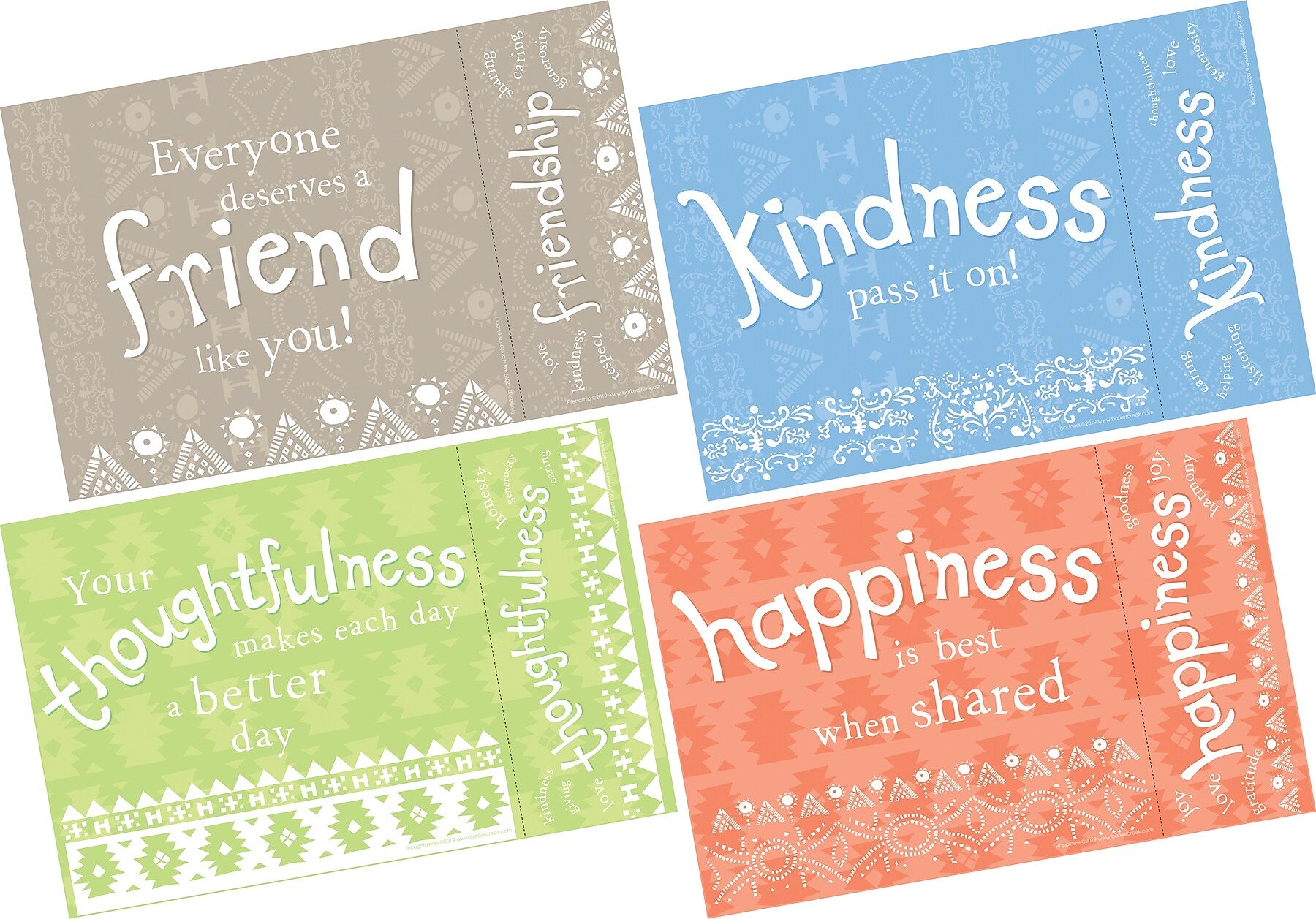 Barker Creek Celebrate Thoughtfulness Recognition Awards & Bookmarks Set, 8.5 x 5.5”, Multicolored, 120/Set (BC3866)