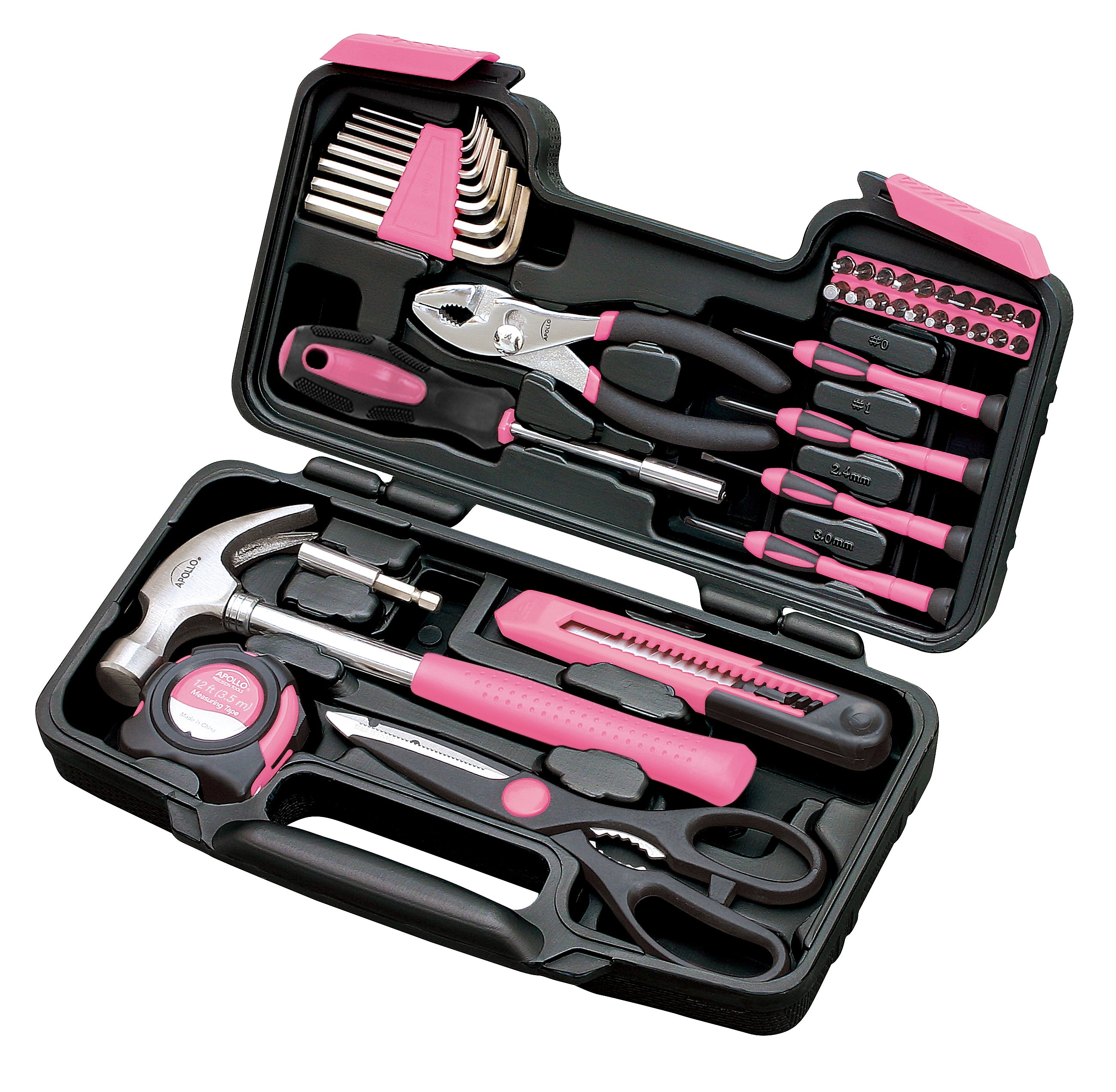 Apollo Tools General Tool Set Pink, 39 Pieces