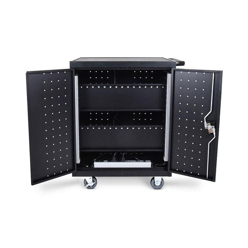 Luxor 32 Laptop Chromebook Charging Cart, Black (LLTP32-B)