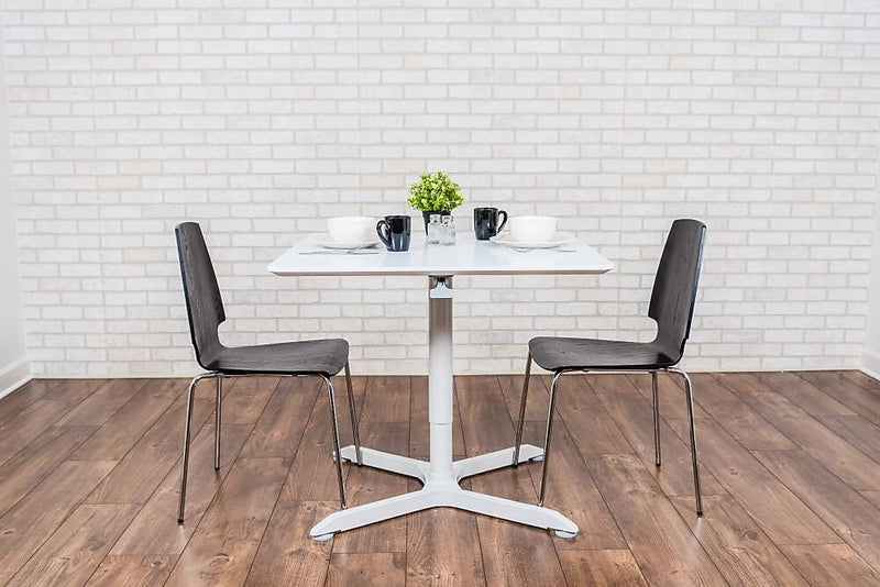 Luxor 36" Square Height Adjustable Café Table, White (LX-PNADJ-36SQ)