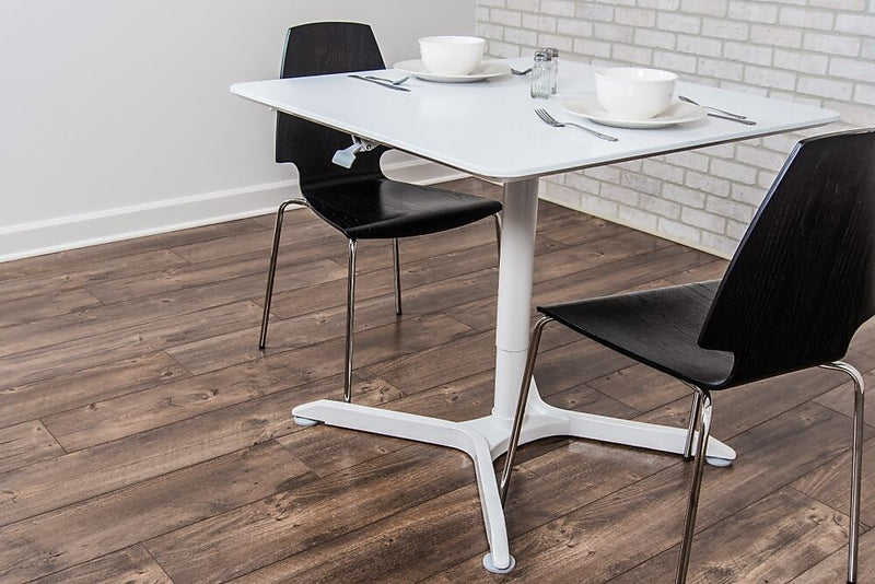 Luxor 36" Square Height Adjustable Café Table, White (LX-PNADJ-36SQ)