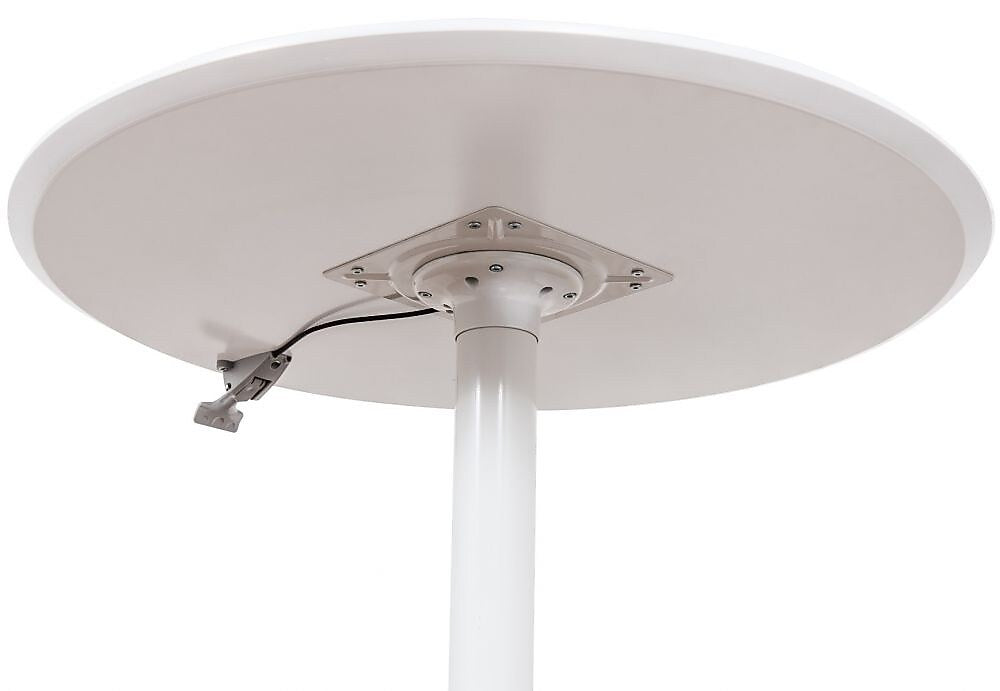 Luxor 36" Round Height Adjustable Café Table, White (LX-PNADJ-36RD)