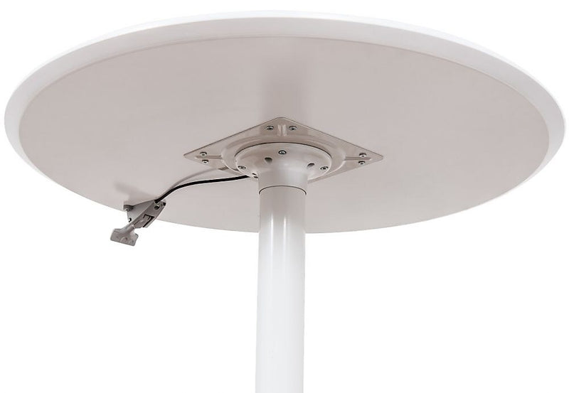 Luxor 36" Round Height Adjustable Café Table, White (LX-PNADJ-36RD)