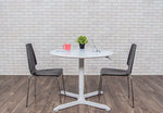 Luxor 36" Round Height Adjustable Café Table, White (LX-PNADJ-36RD)