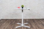 Luxor 36" Round Height Adjustable Café Table, White (LX-PNADJ-36RD)